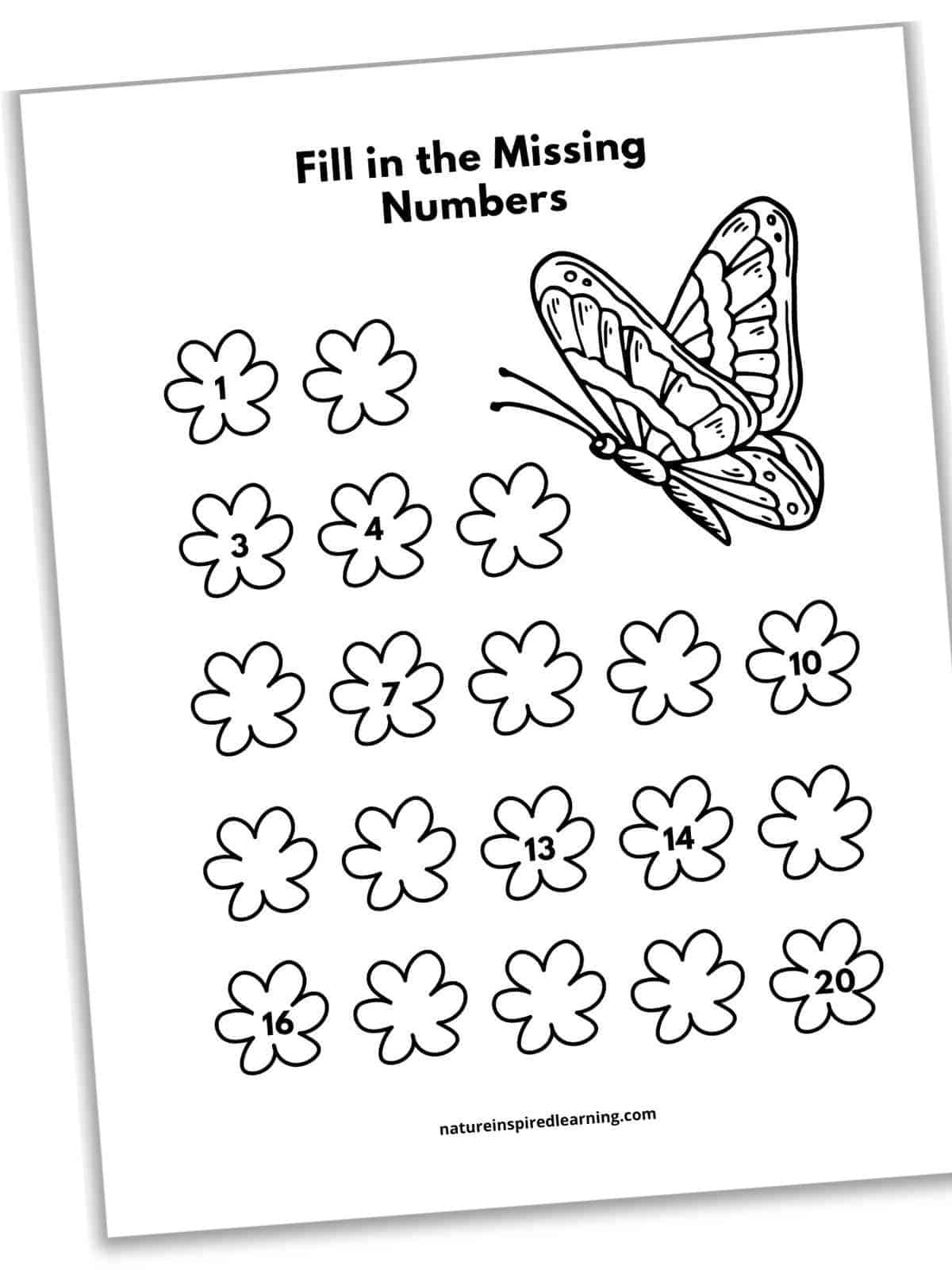 Missing Numbers Worksheets 1 10 And 1 20