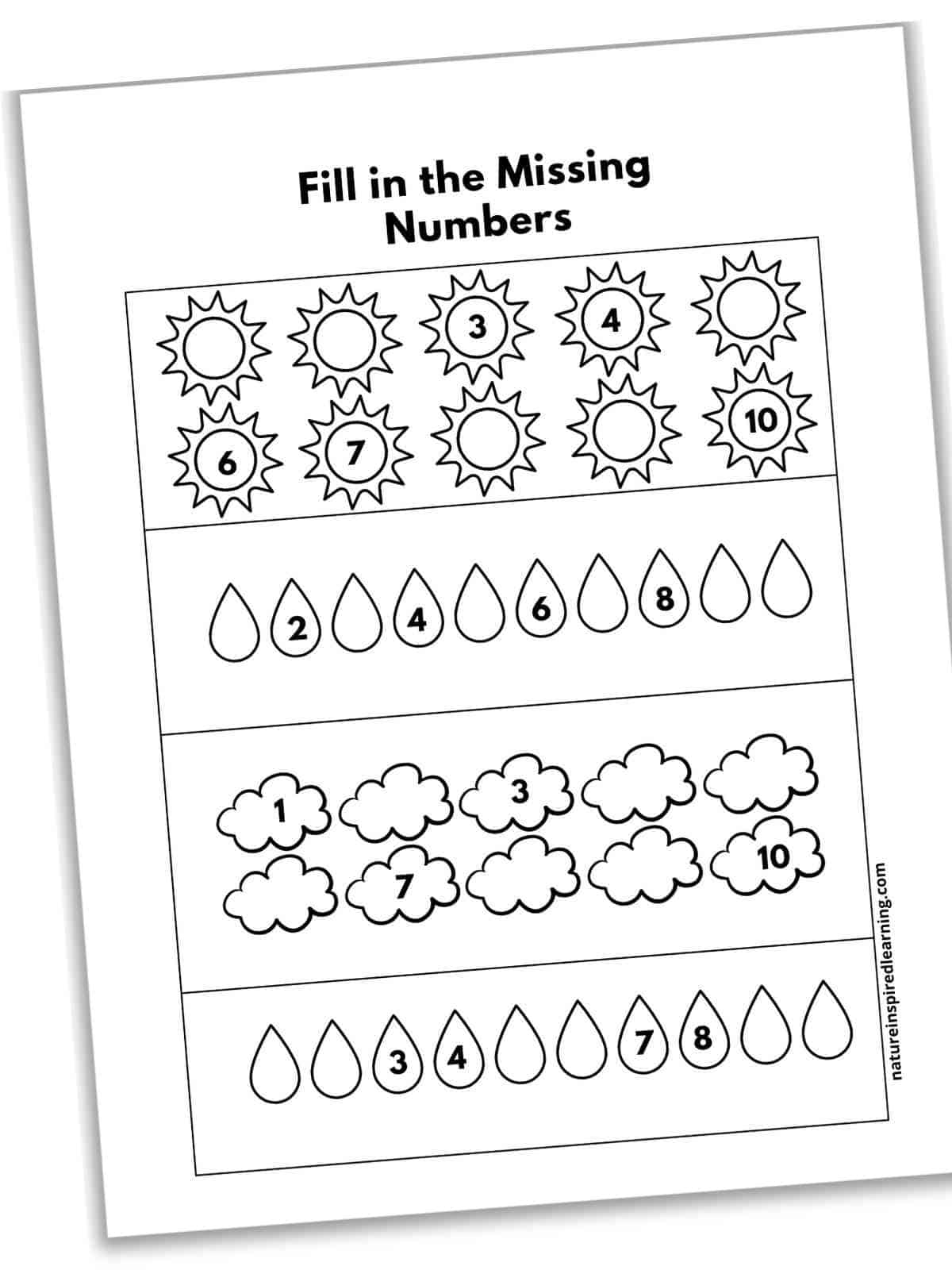 Missing Numbers Worksheets 1 10 And 1 20