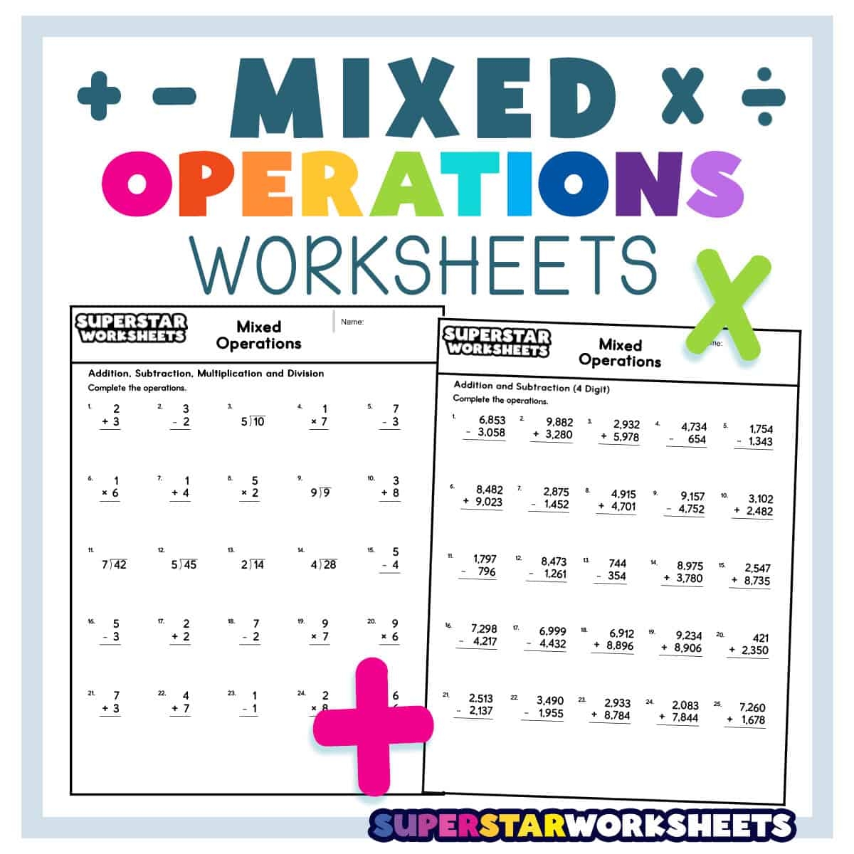 Mixed Operations Worksheets Superstar Worksheets Mixed Operations Worksheets Superstar Worksheets