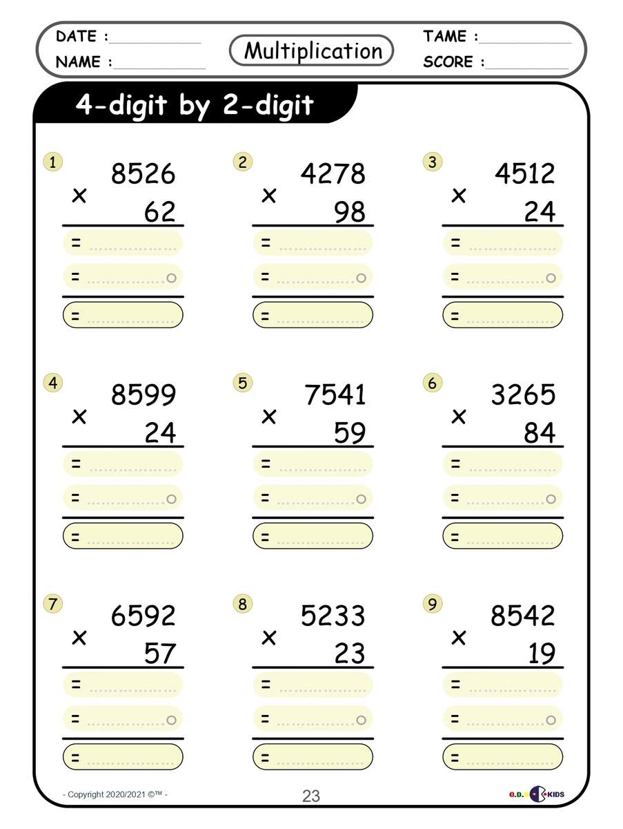 Master Multiplication With Our 2 Digit By 2 Digit Multiplication Worksheets Made By Teachers