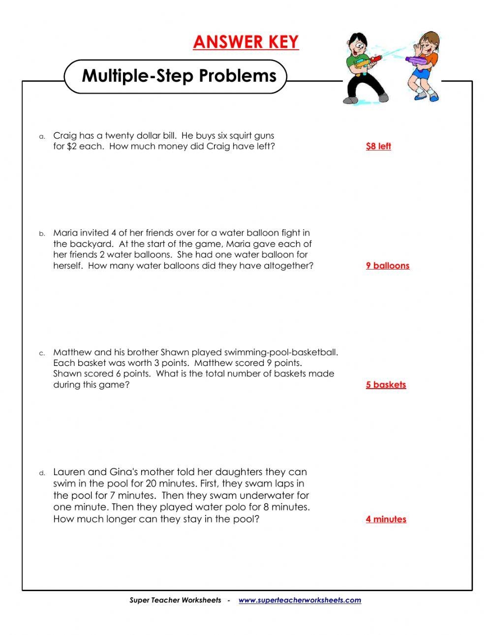 Multi Step Word Problems 2 Online Exercise For Worksheets Library Multiple Step Word Problems Online Exercise For Worksheets Library