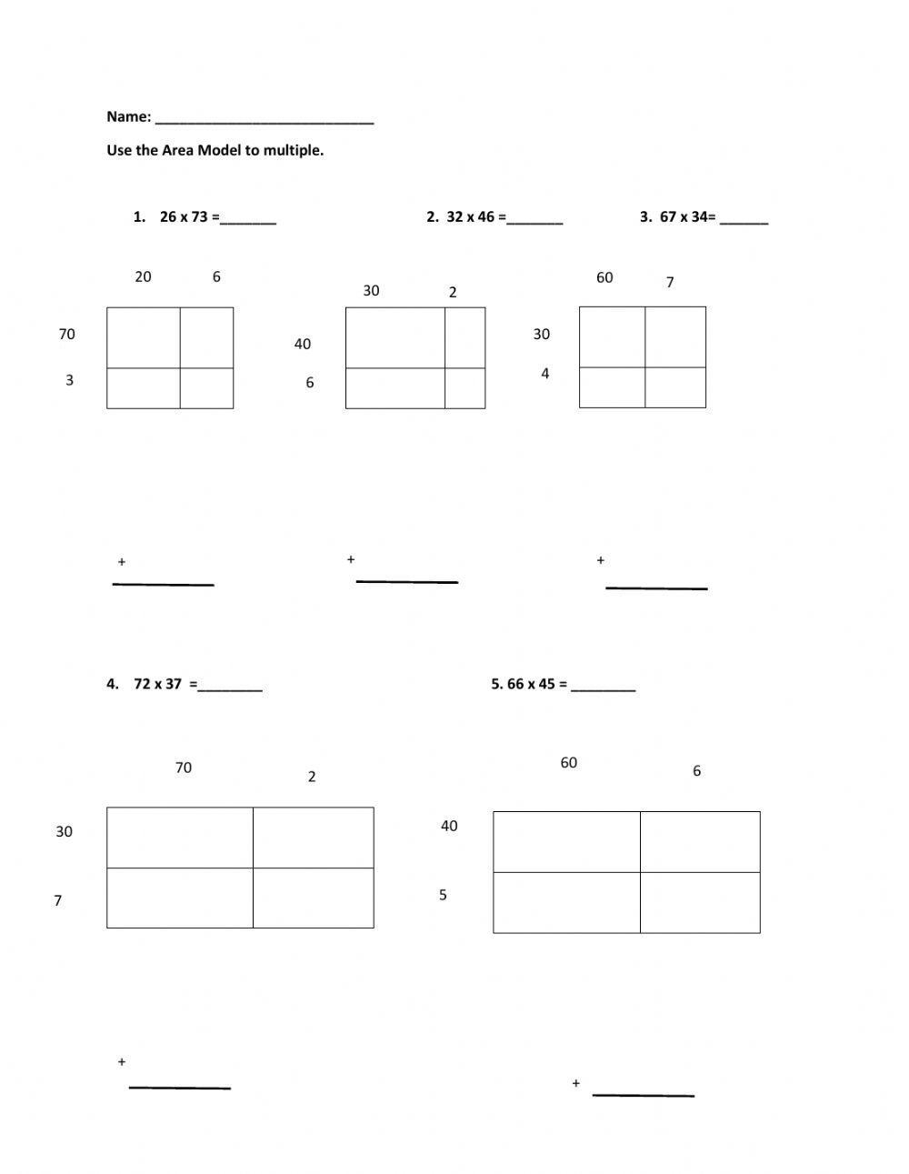 Multiplication With Partial Products Worksheet Worksheets Library