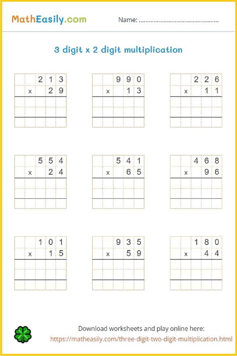 Multiplication Worksheets PDF Free Download Multiplication Worksheets PDF Free Download