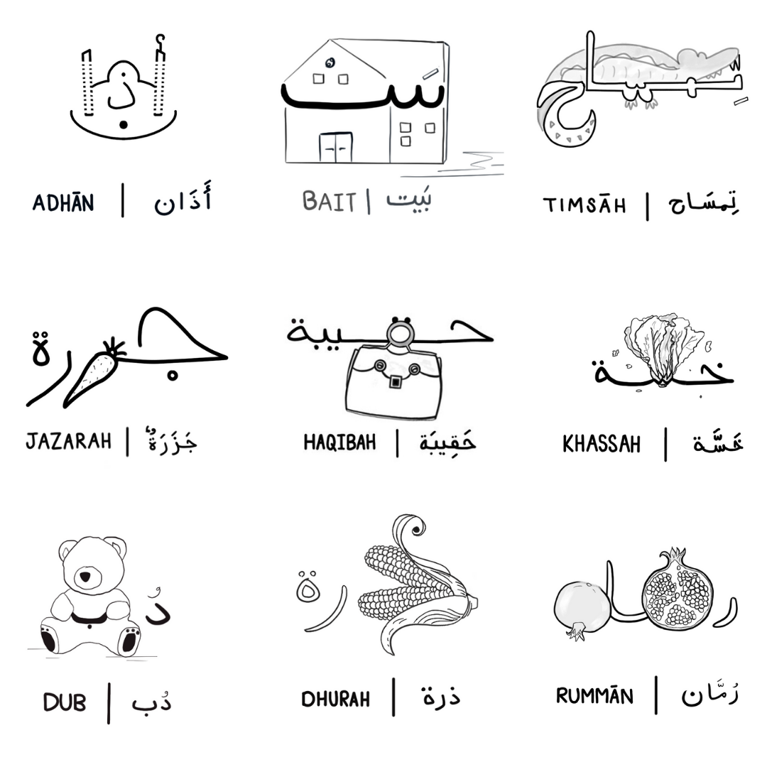 My Arabic Alphabets Preschool Colouring Book Launch Arabic Alphabet Find The Letter Activity