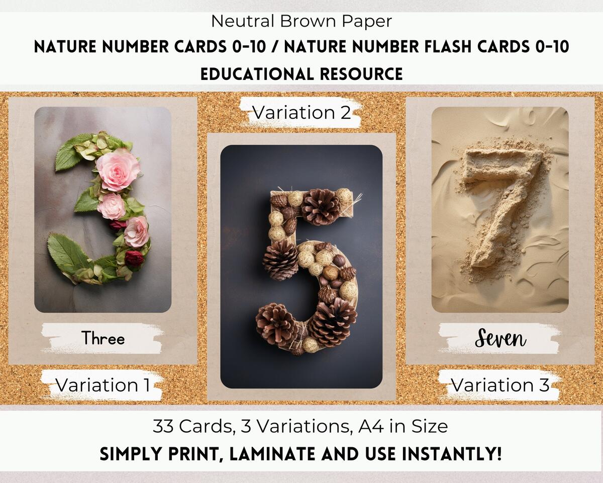 Number Formation Cards Free Nature Inspired Learning