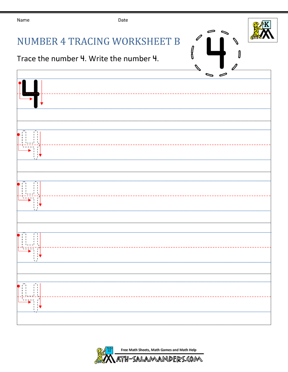 Number 4 Worksheets For Preschool Number 4 Worksheets For Preschool