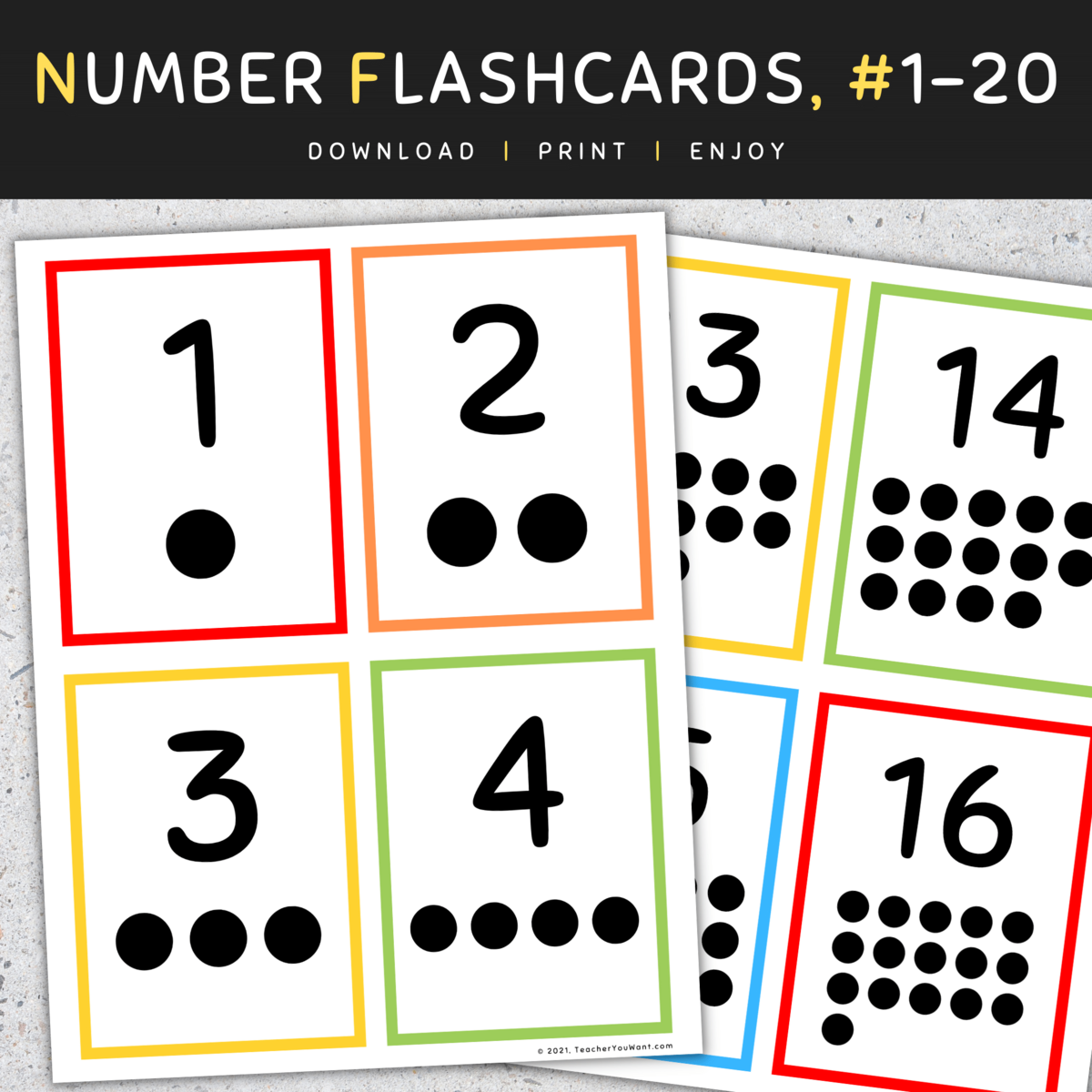 DIY Number Flash Cards FREE Printable Extreme Couponing Mom
