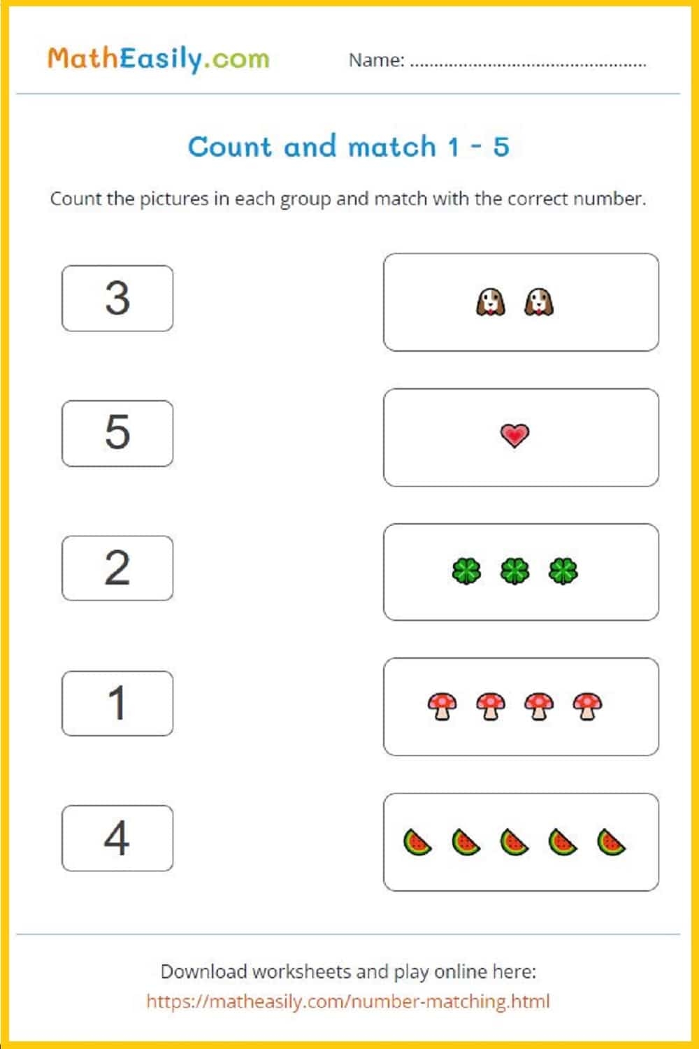 Number Matching Game ONLINE Printable Sticker Number Match Days With Grey