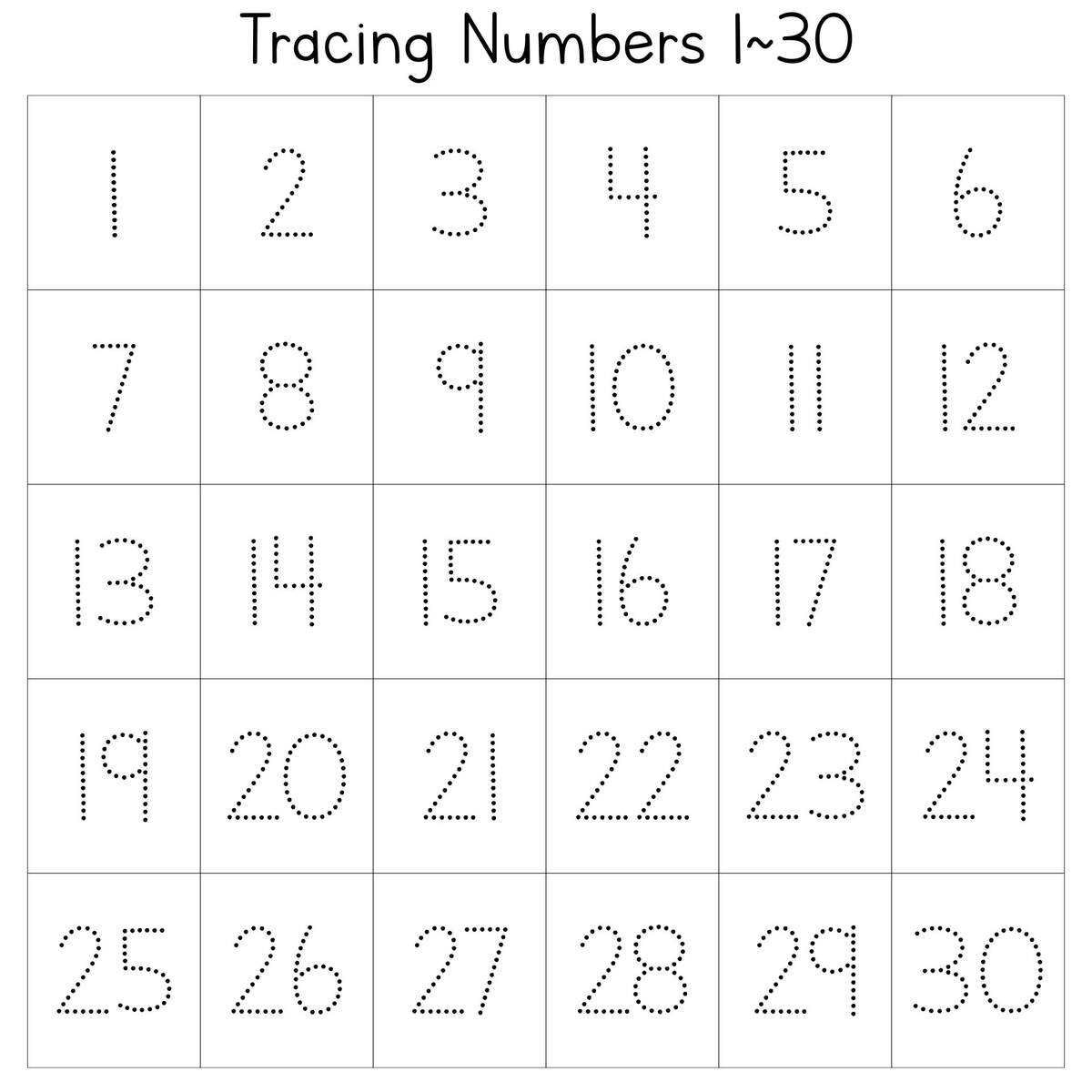 Numbers 1 30 10 Free PDF Printables Printablee
