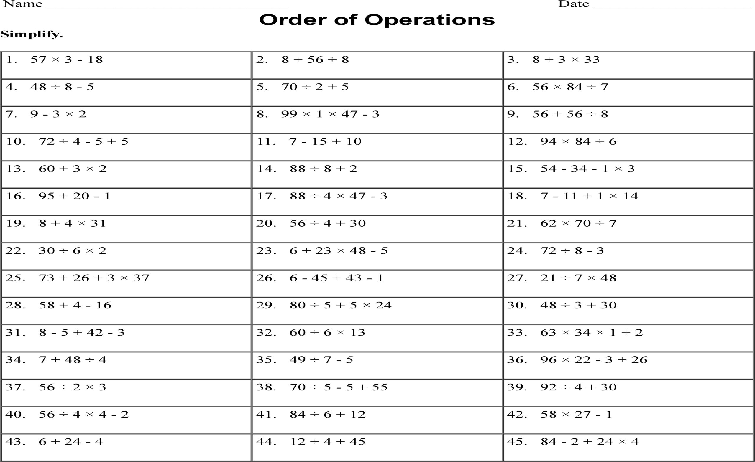 Order Of Operations Resources On EdHelper Order Of Operations Resources On EdHelper