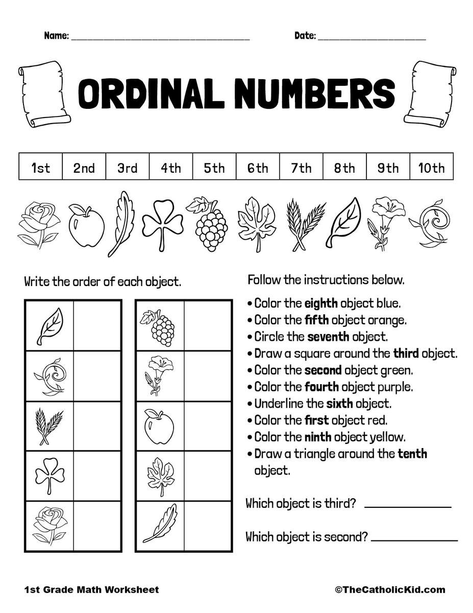 Ordinal Numbers Worksheet TheCatholicKid Ordinal Numbers Worksheet TheCatholicKid