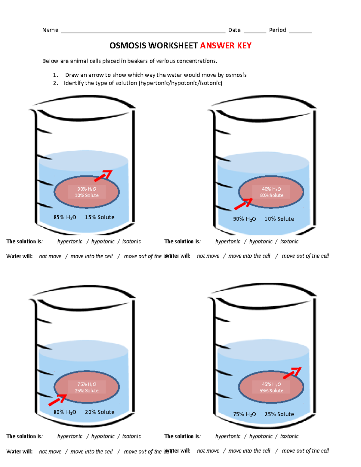 Osmosis Worksheet Solution Types Answer Key BIO 101 Studocu