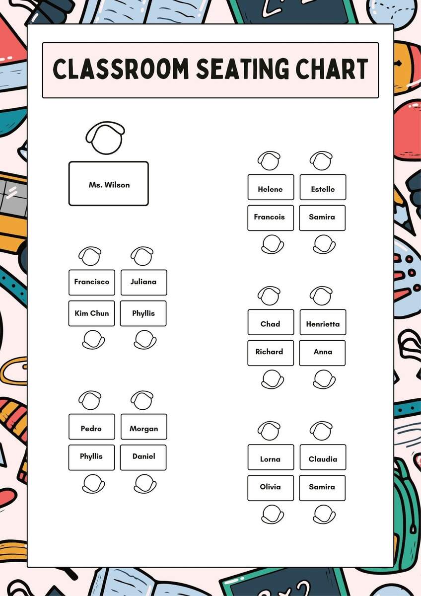 Page 2 Free Custom Printable Seating Chart Templates Canva