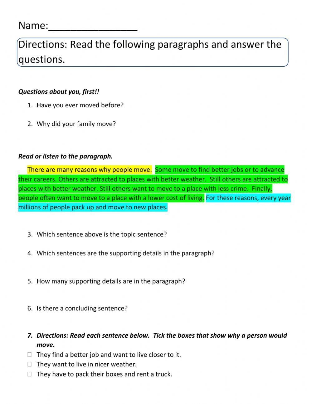Parts Of A Paragraph Interactive Worksheet Worksheets Library Parts Of A Paragraph Interactive Worksheet Worksheets Library