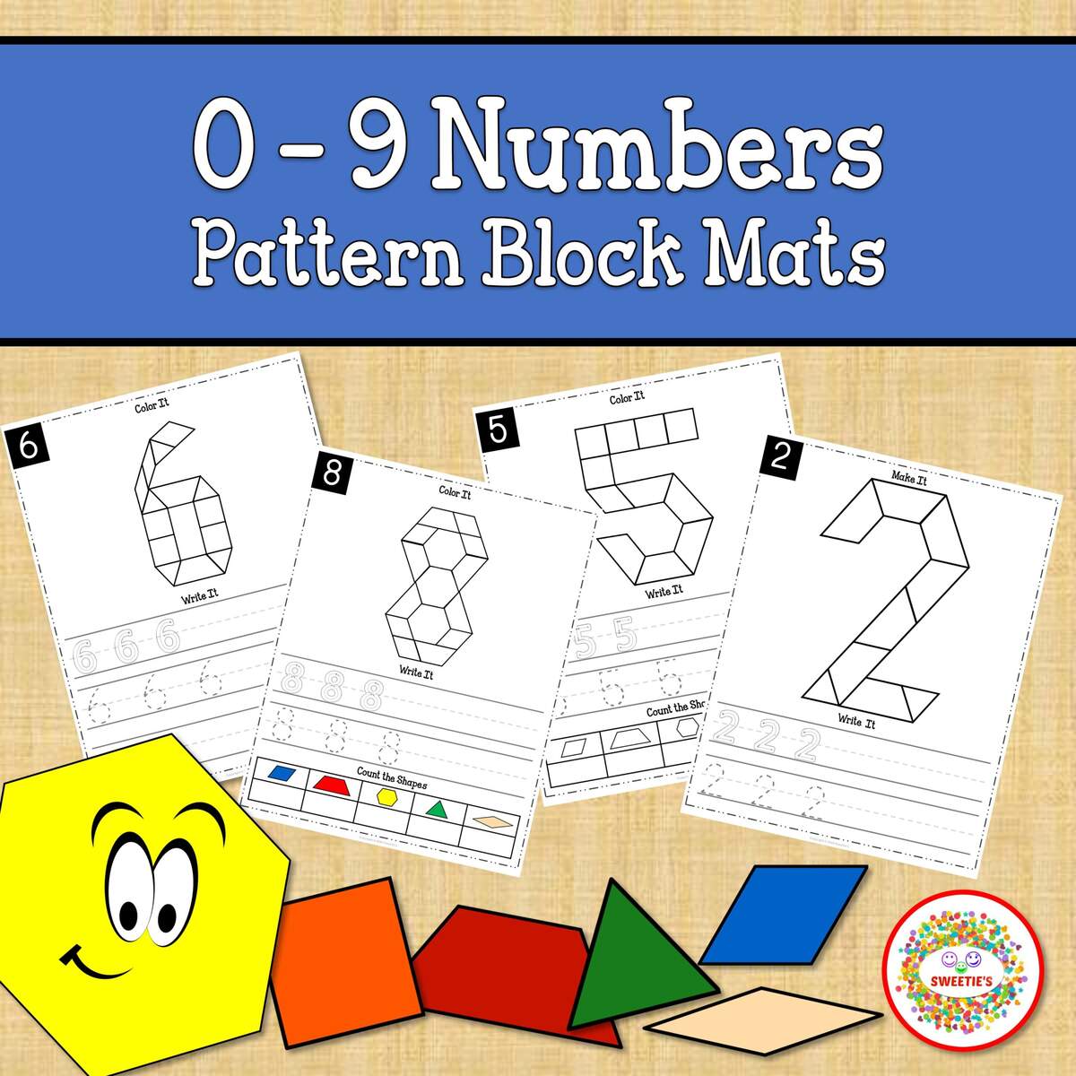 Pattern Blocks Mats Numbers 0 9 Made By Teachers