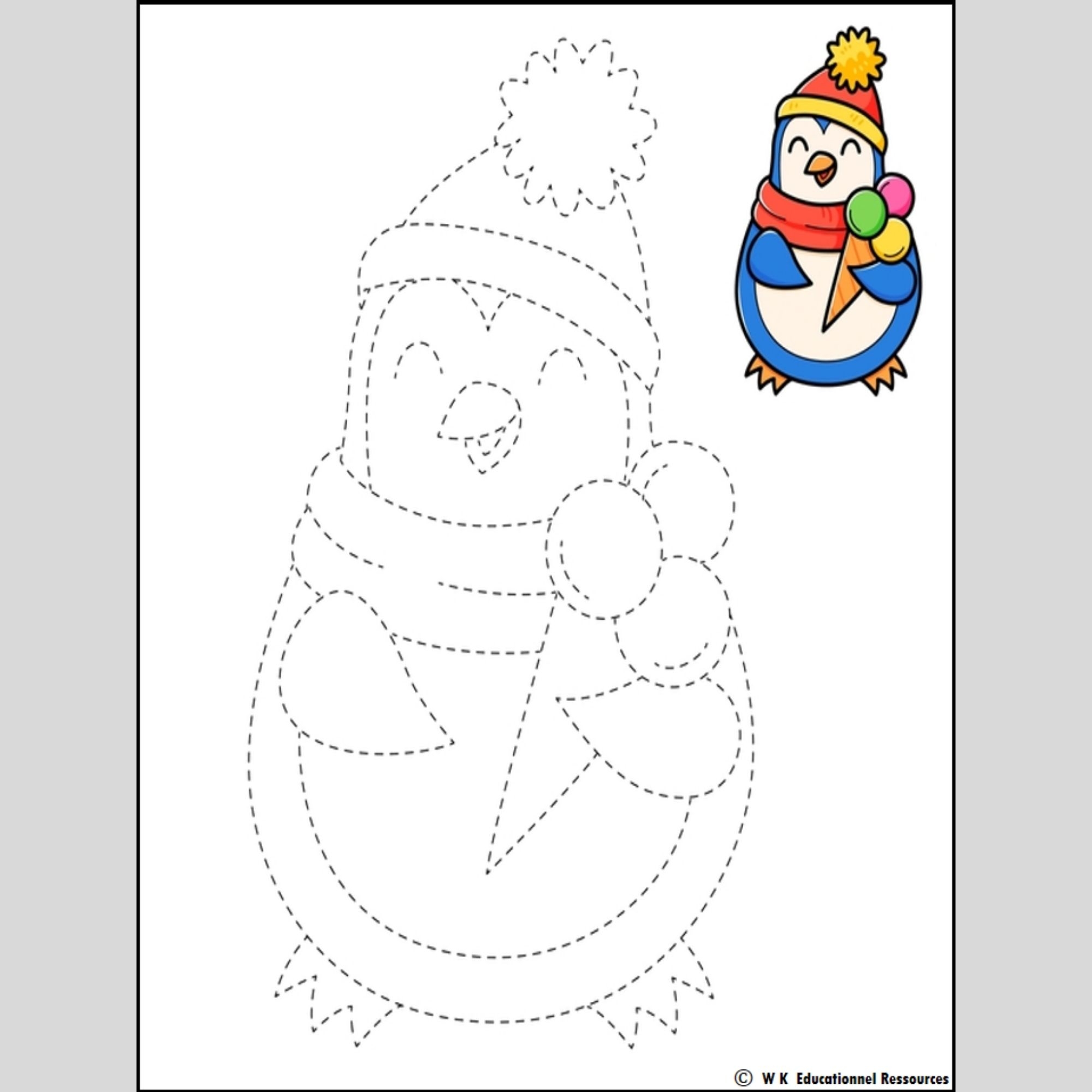 Lovely Penguin Dot To Dot Printable Worksheet Connect The Dots