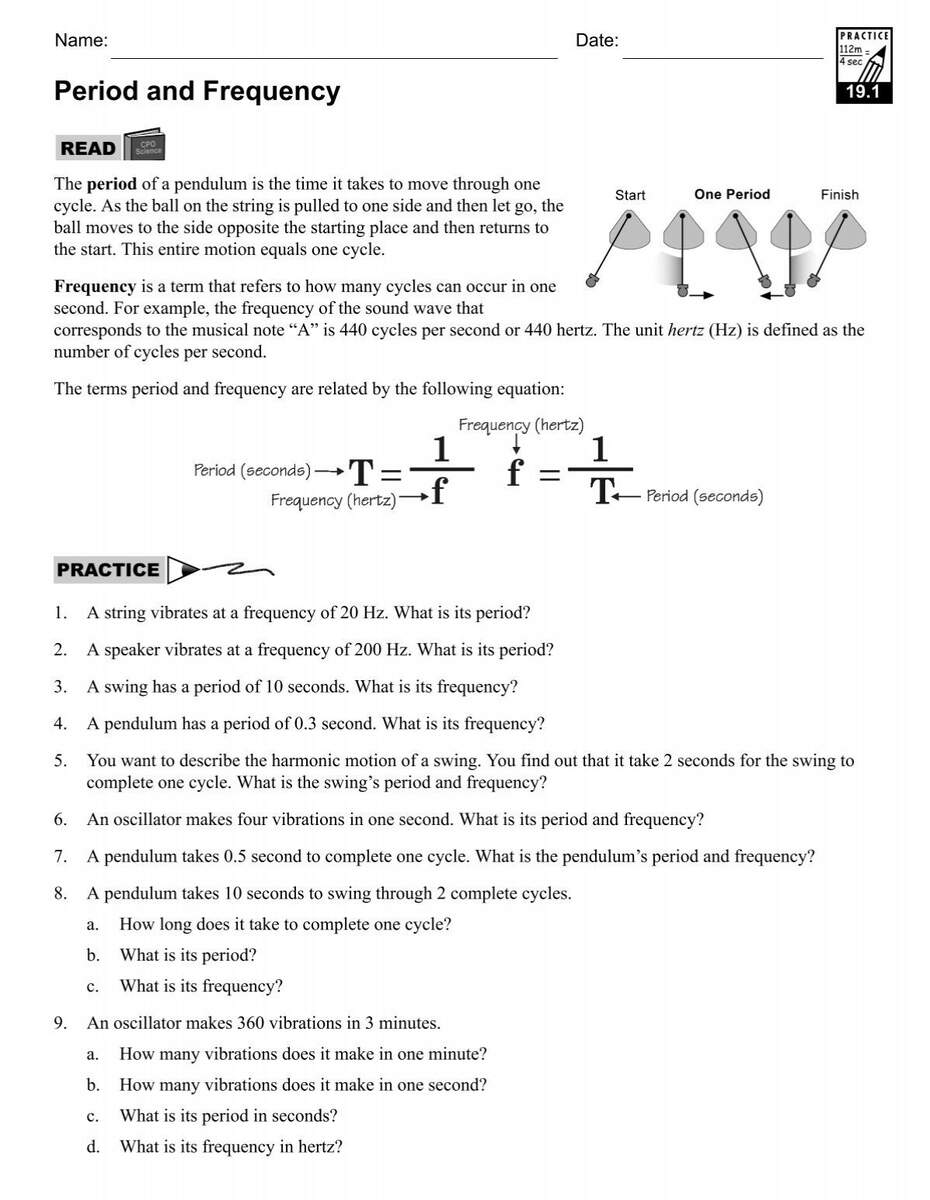 Period And Frequency CPO Science Period And Frequency CPO Science