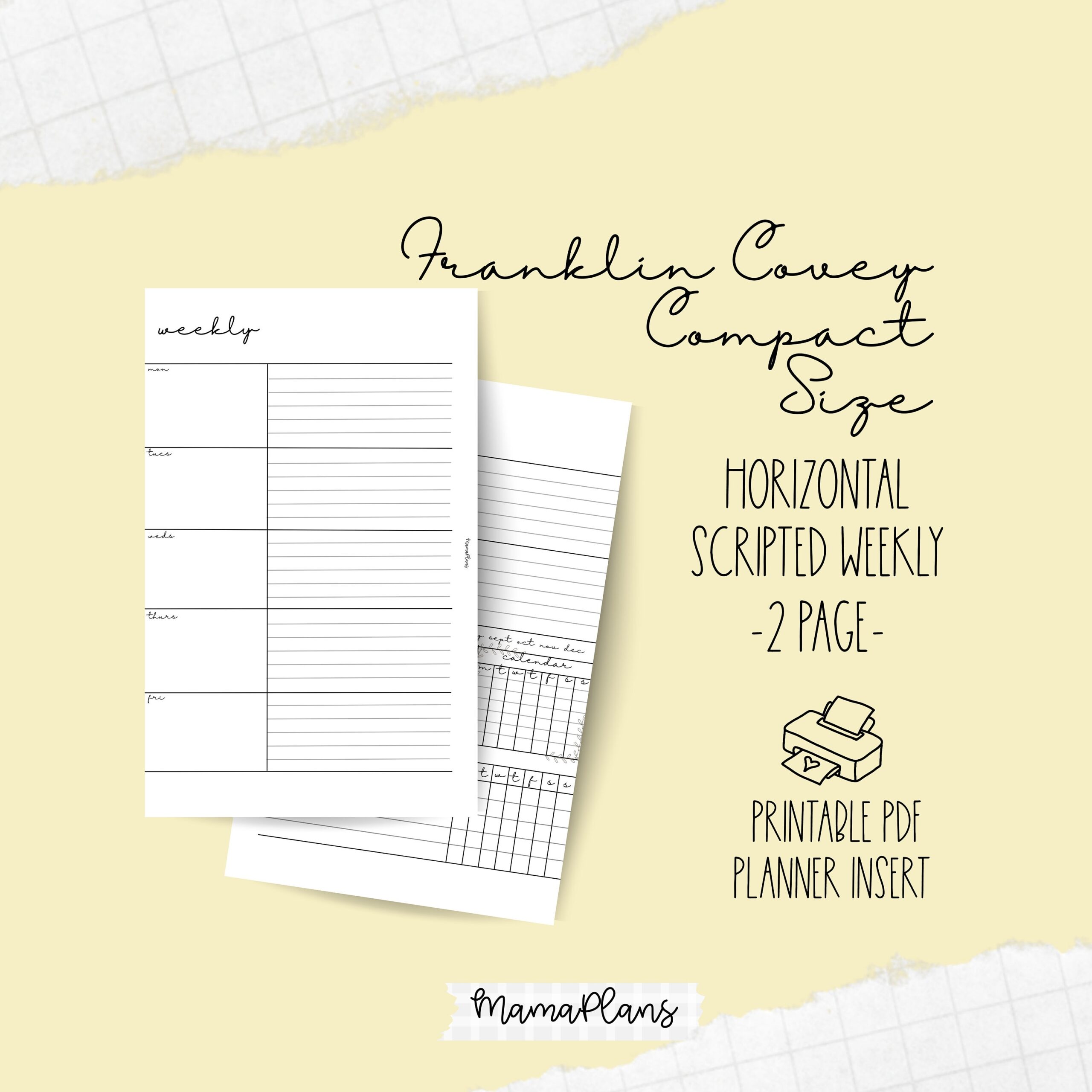 FranklinCovey Monticello Dated Two Page Per Day Planner Refill 5 1 2 X 8 1 2 2019 OfficeSupply