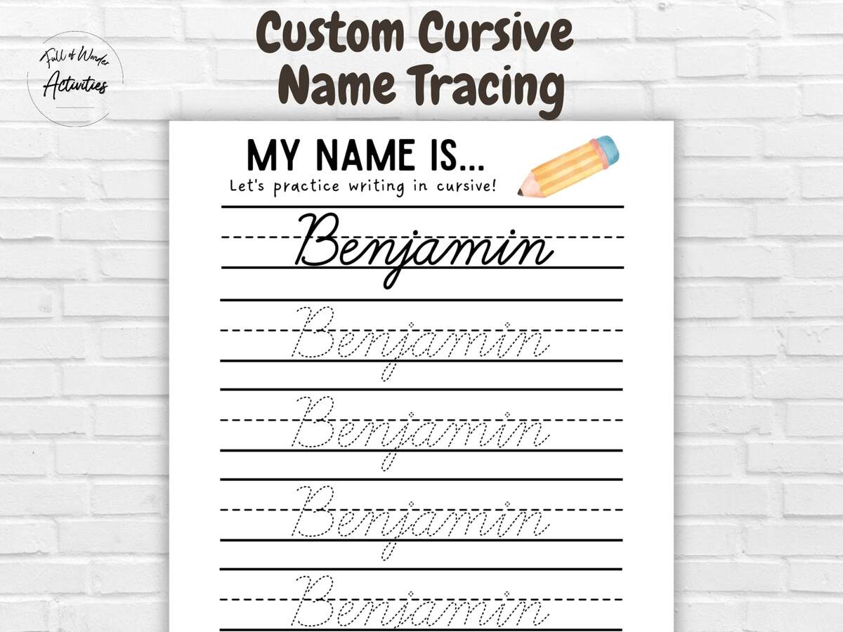Personalized Cursive Name Tracing Custom Name Writing Practice Kids Name Tracing Name Writing Activity Pre K Trace Your Name Worksheet Etsy Israel