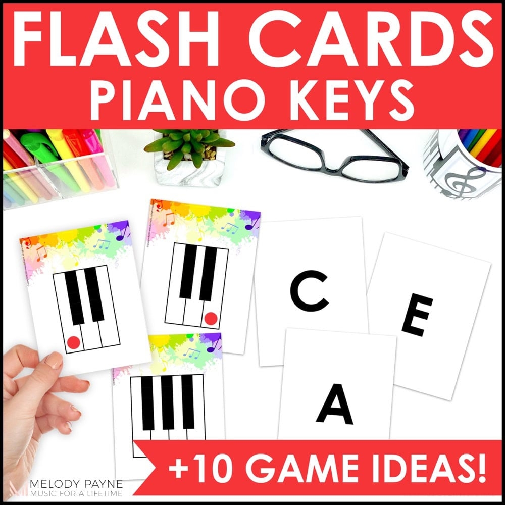 Piano Keyboard Flash Cards Games Beginner White Piano Keys Music Alphabet Melody Payne Music For A Lifetime