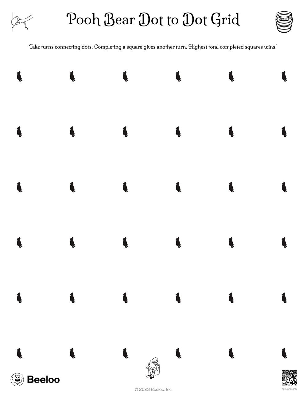 Pooh Bear Dot To Dot Grid Beeloo Printable Crafts And Activities For Kids Pooh Bear Dot To Dot Grid Beeloo Printable Crafts And Activities For Kids