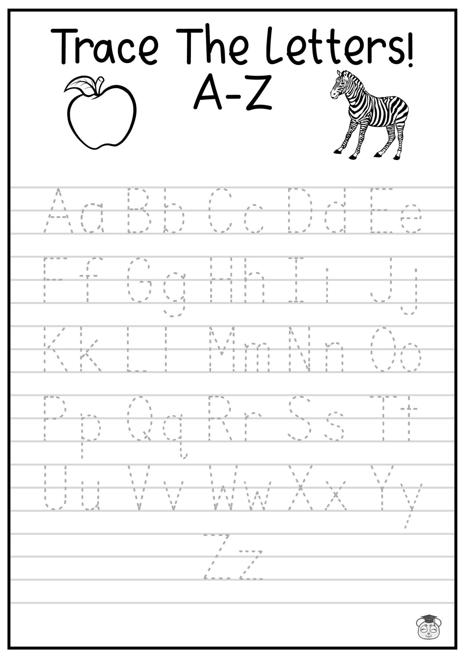 Printable A Z Letter Tracing Worksheet Capital And Lowercase Alphabetical Letter Tracing Ages 3 7 KG1 To Grade 2 Etsy