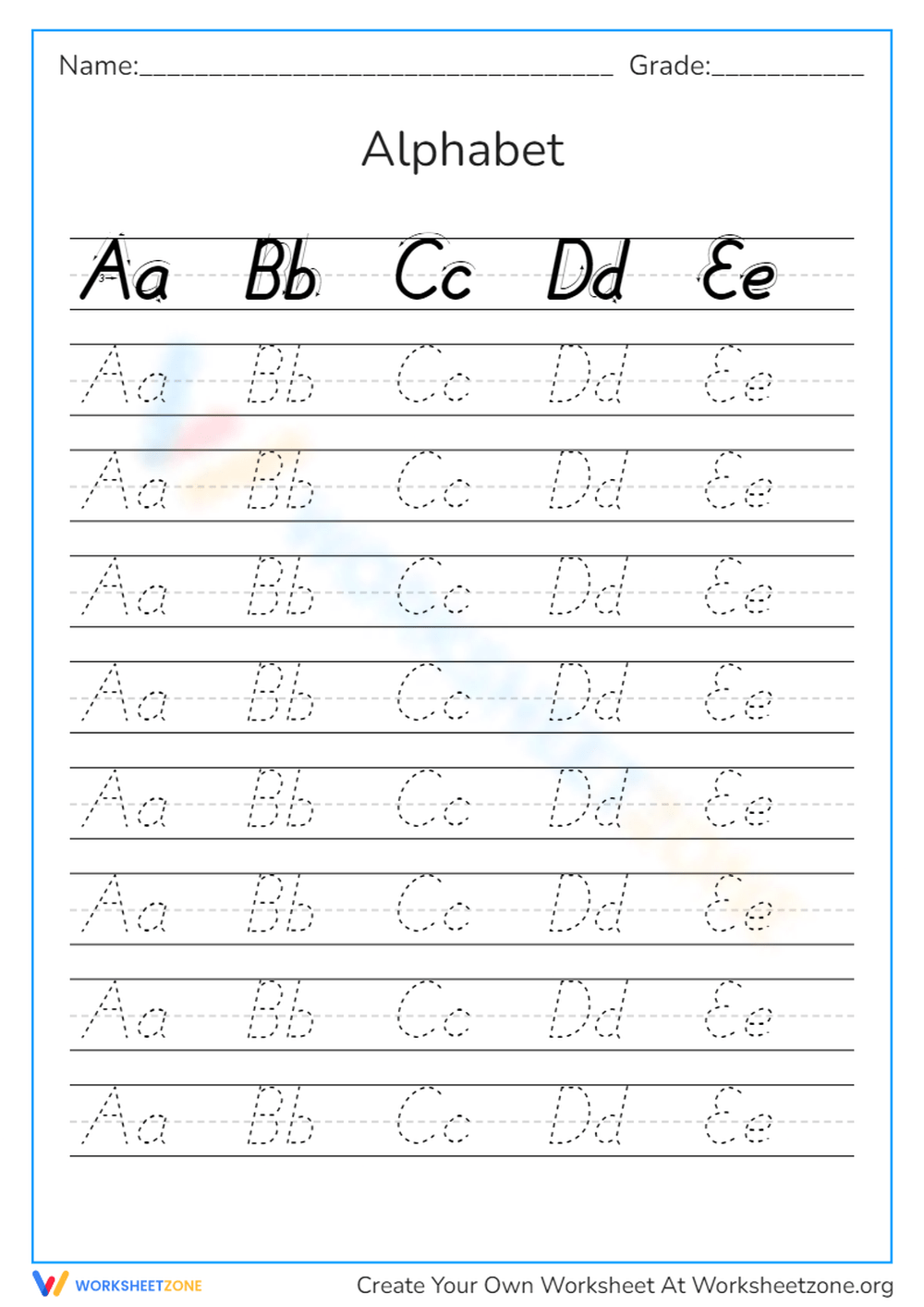 Printable Alphabets Worksheets