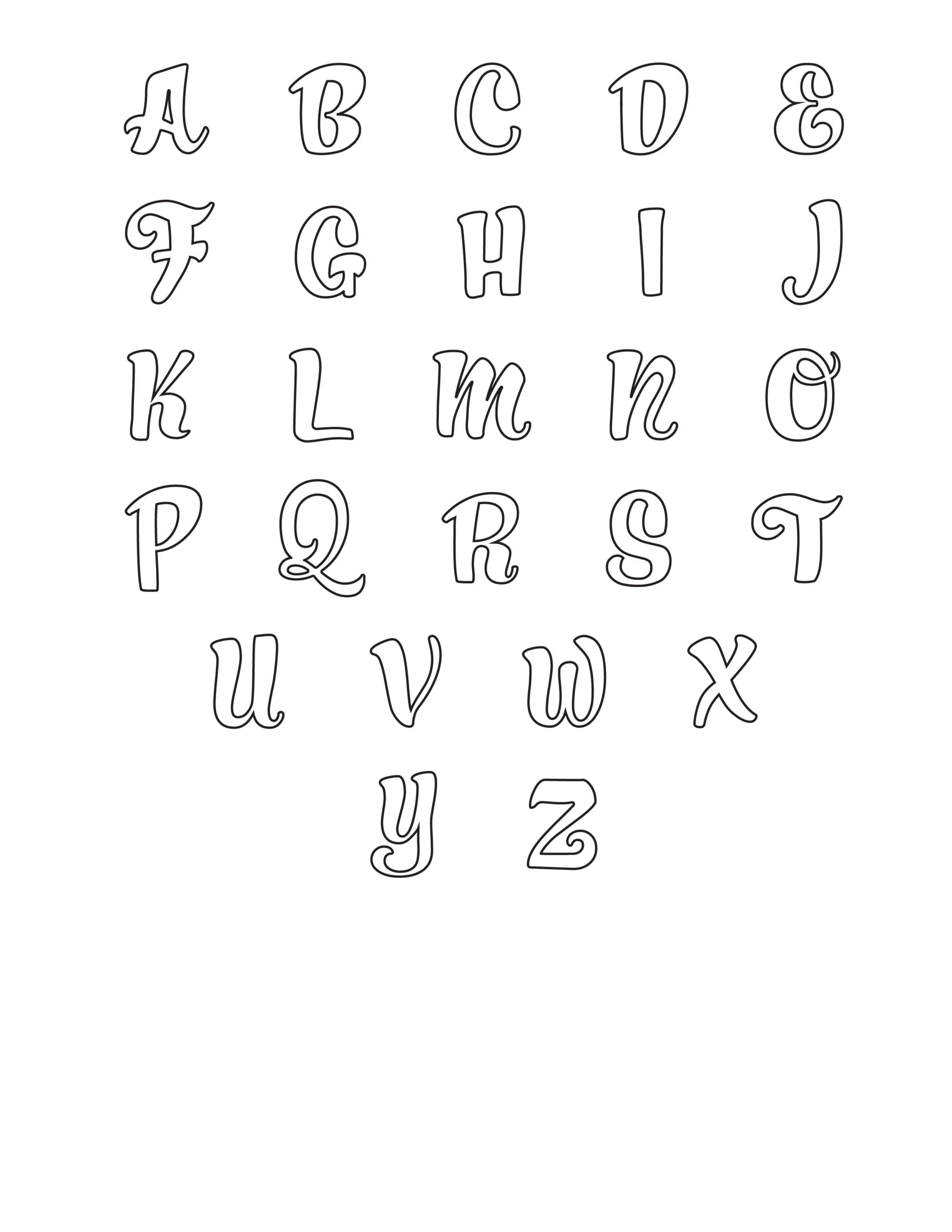 Printable Cursive Bubble Letters Alphabet Printable Cursive Bubble Letters Alphabet