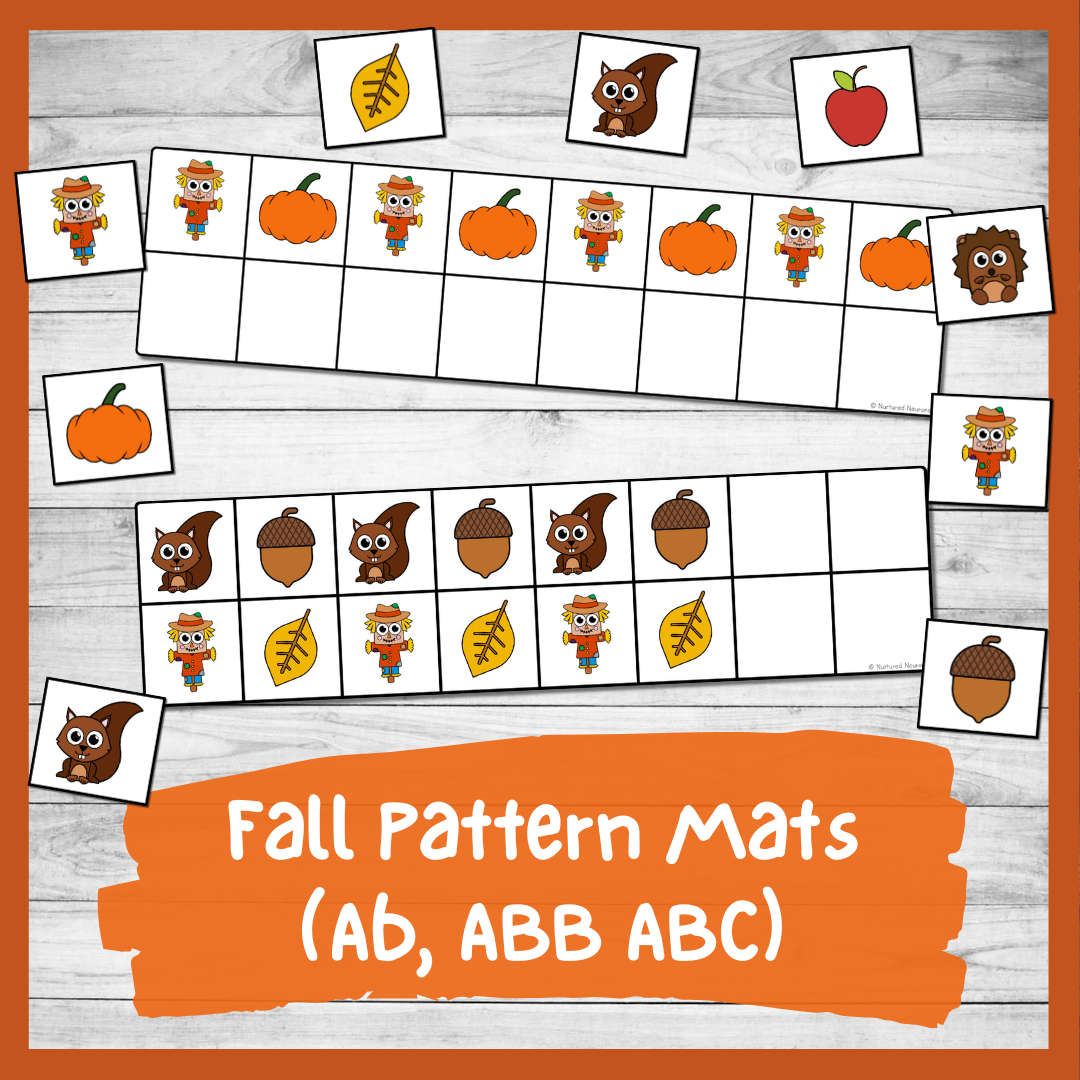Printable Fall Pattern Mats AB ABB And ABC Patterns Nurtured Neurons