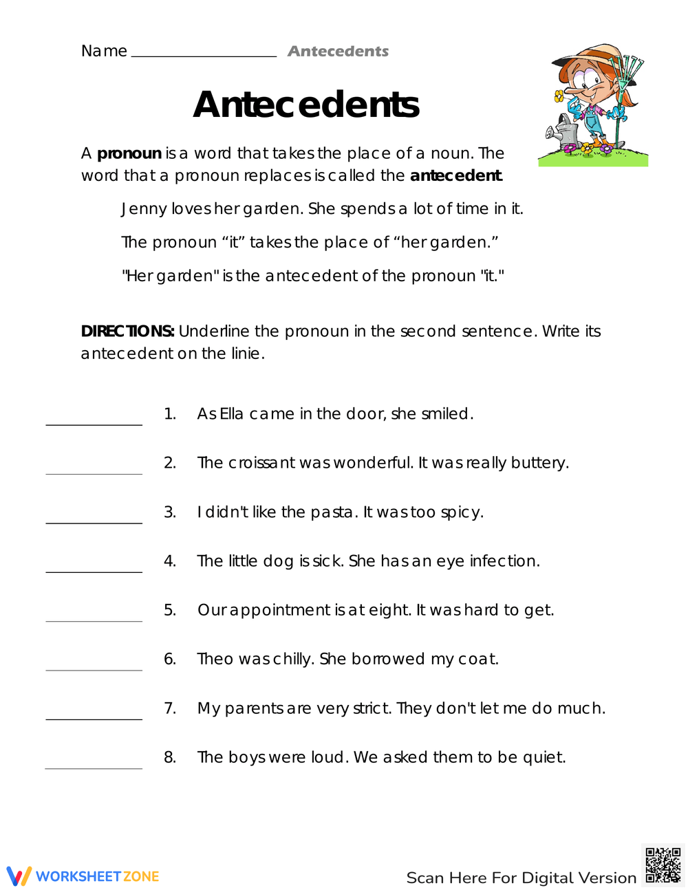 Printable Grade 4 Easter Pronoun Antecedent Agreement Worksheets Download