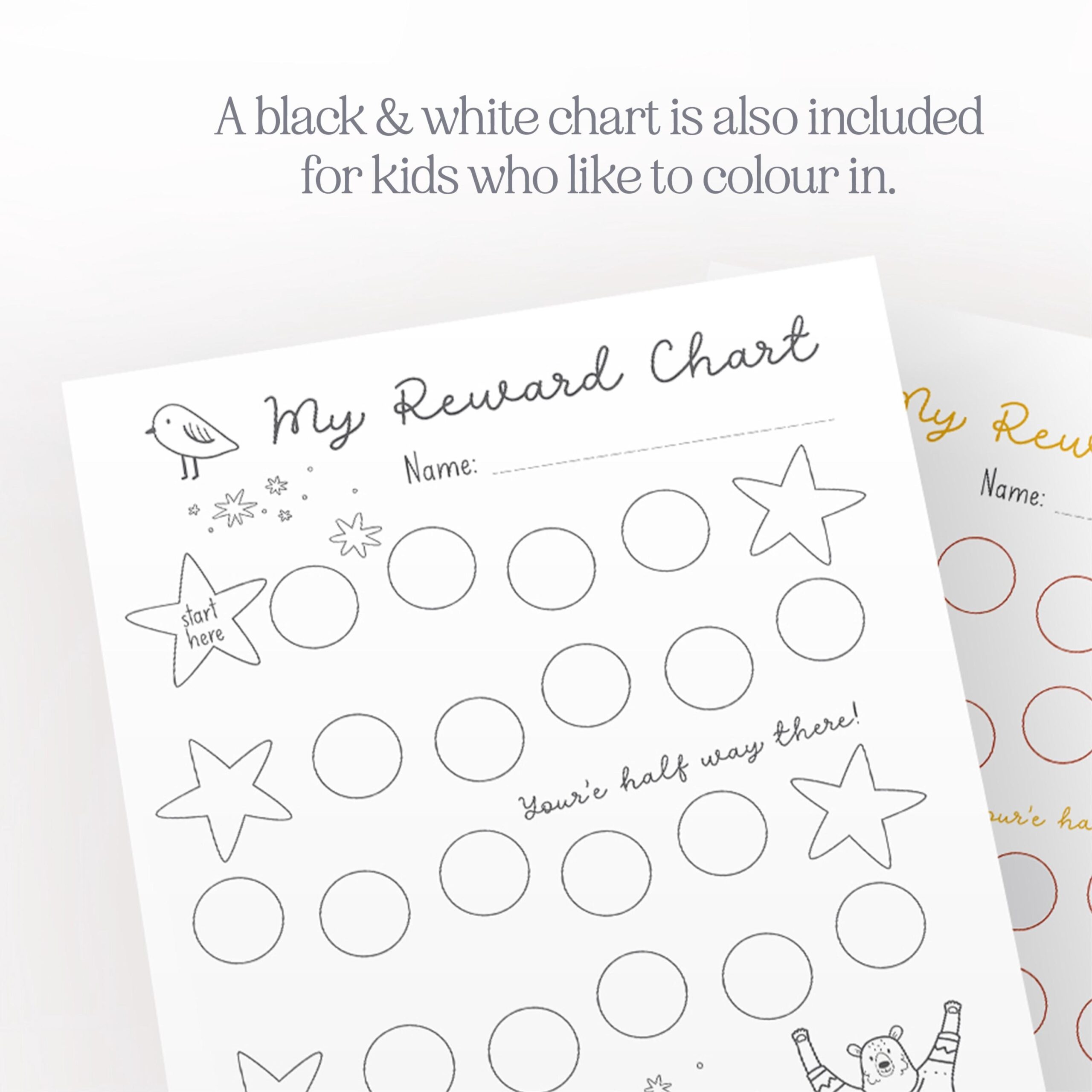 Printable Kids Reward Chart Toddler Behavior Tracker Digital Download Etsy