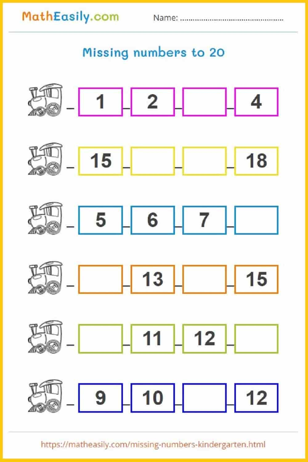 Printable Number Sense Worksheets PDF Free Download