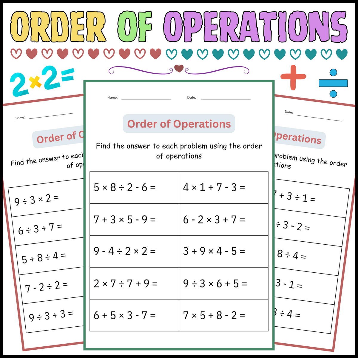 Order Of Operations Worksheets Superstar Worksheets