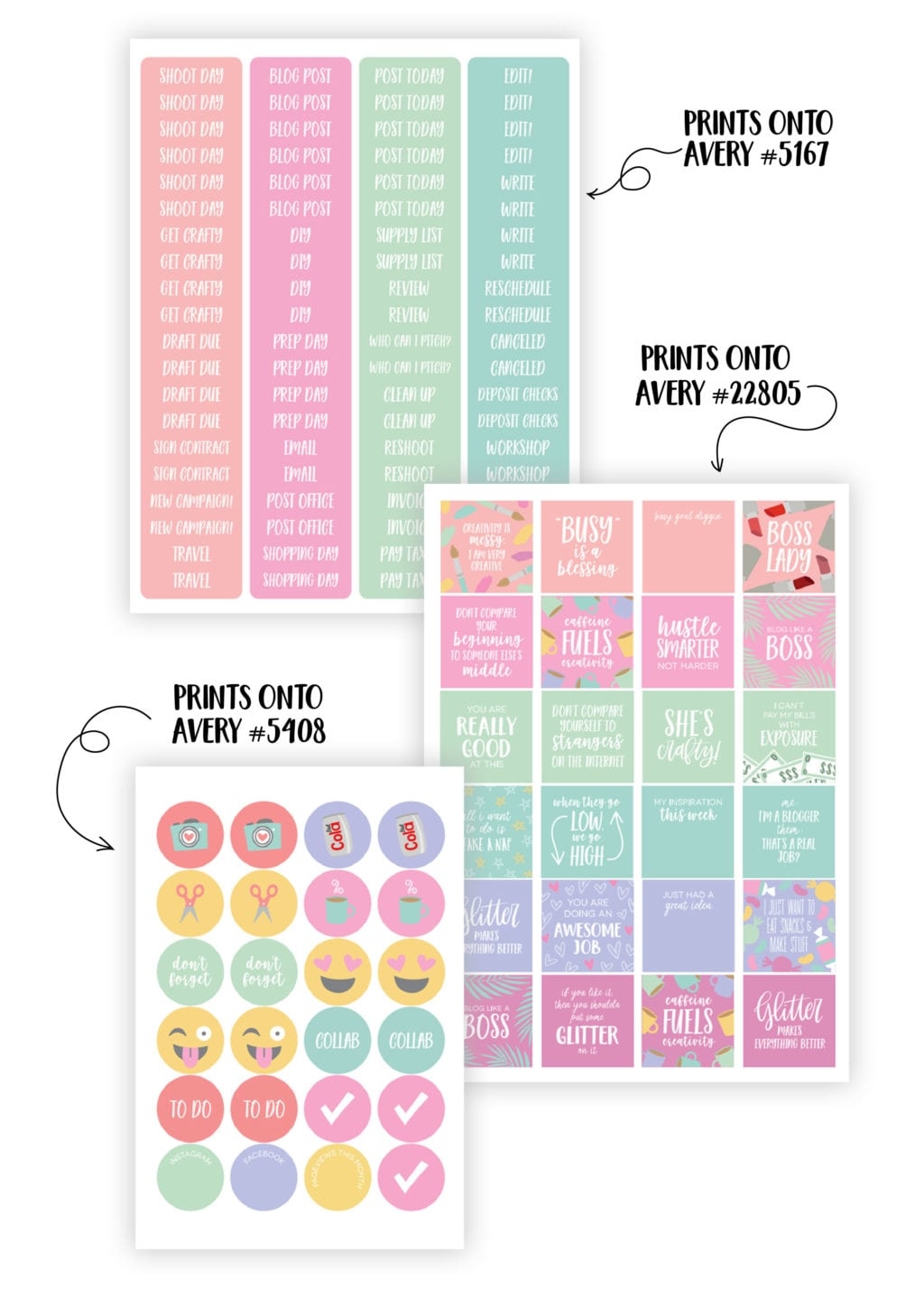 Printable Planner Stickers For Bloggers Damask Love