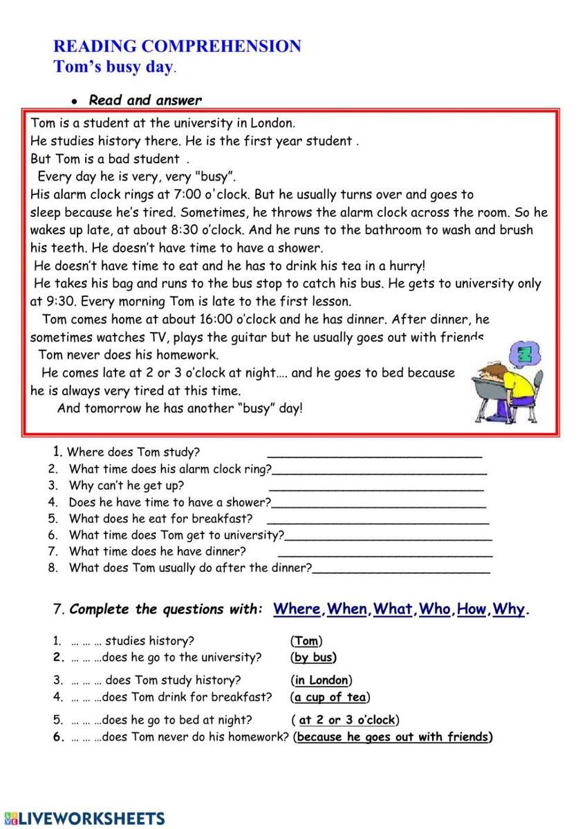 Reading Comprehension Online Worksheet For Grade 5 You Can Do The Worksheets Library