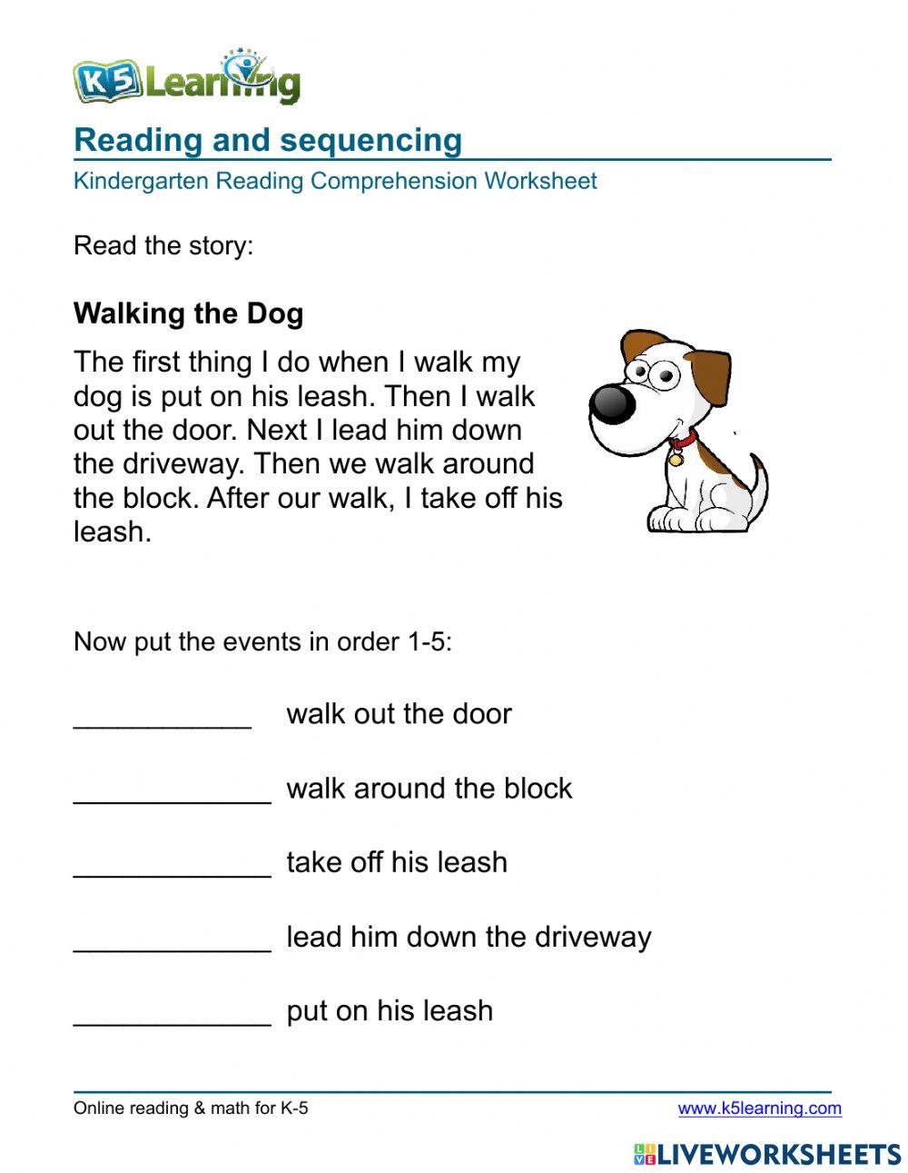 Reading Comprehension Sequencing 1 Online Exercise For Live Worksheets Library