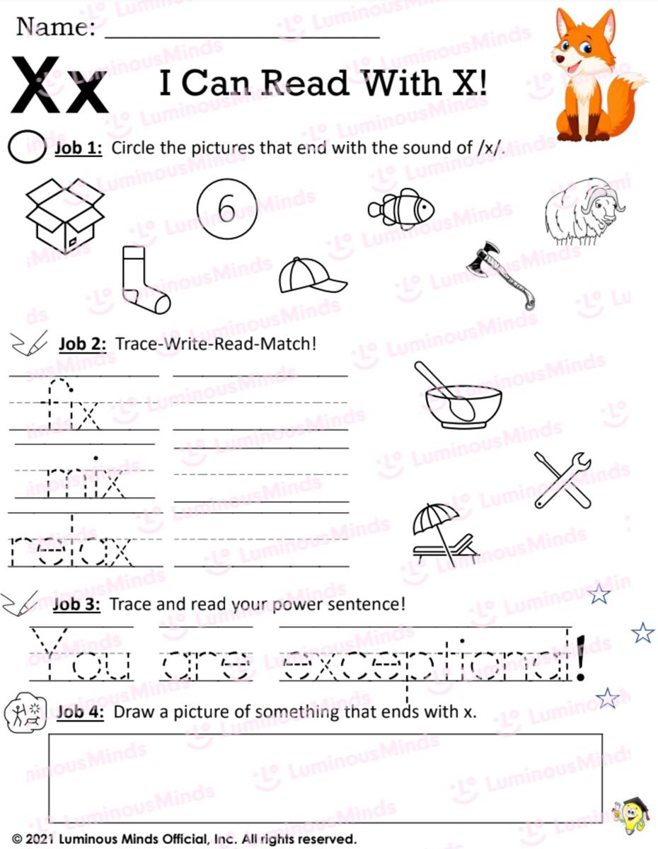 Reading Comprehension Worksheets I Can Read With X