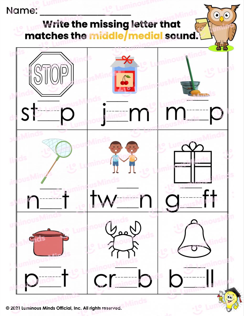 Reading Comprehension Worksheets Middle Medial Sound Worksheet 1 Reading Comprehension Worksheets Middle Medial Sound Worksheet 1