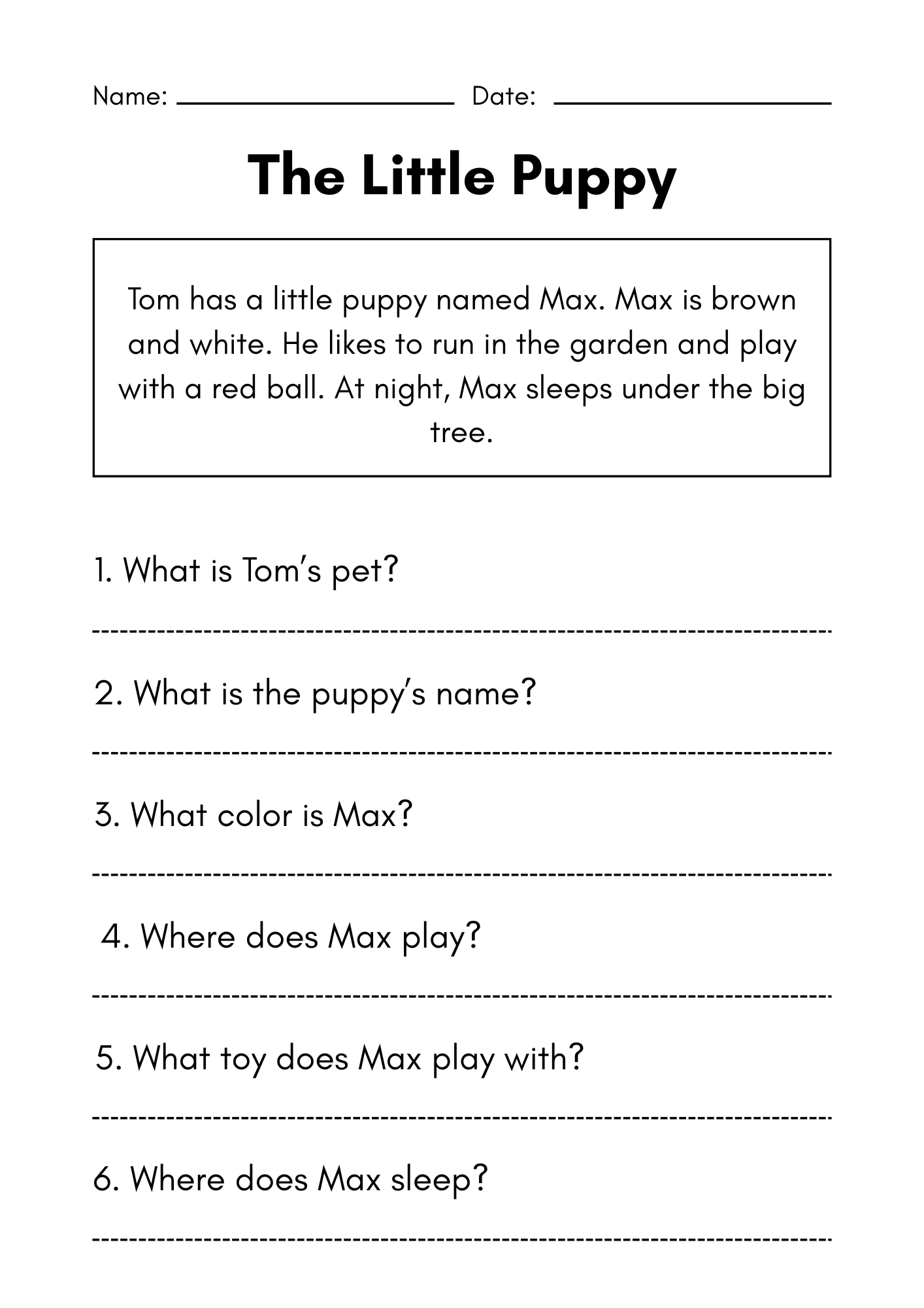 Reading Worksheet For Grade 1 Teaching Resources