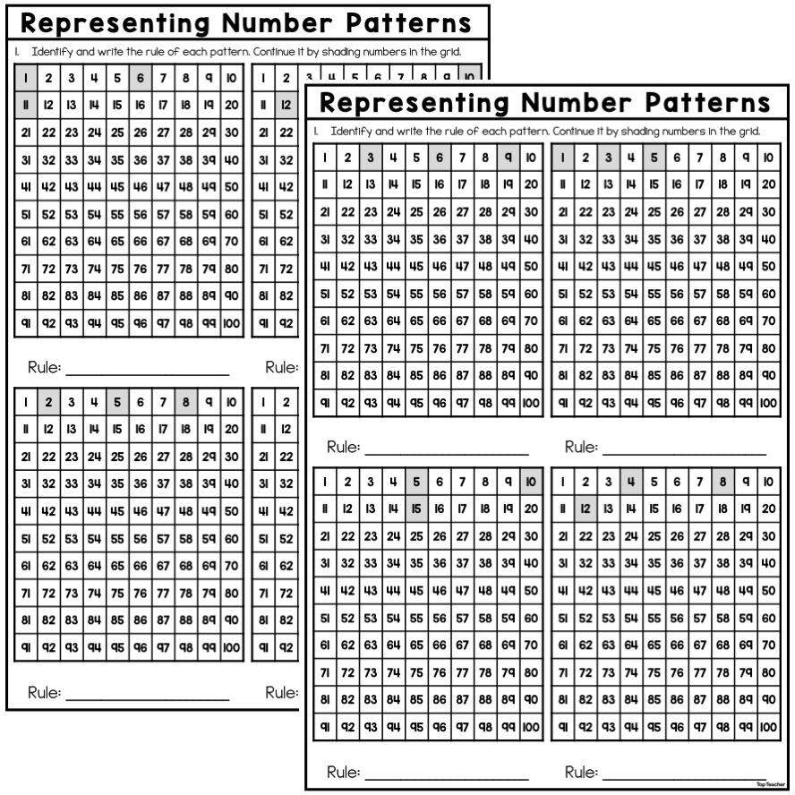 Representing Number Patterns Worksheets Top Teacher