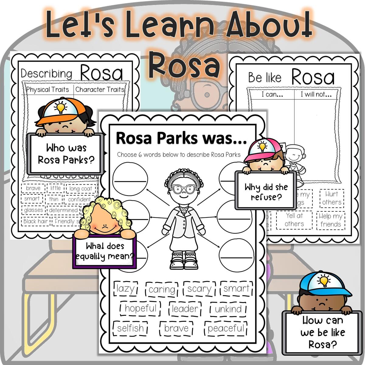 Rosa Parks Kindergarten Activities Worksheets Black History Month Etsy Rosa Parks Kindergarten Activities Worksheets Black History Month Etsy