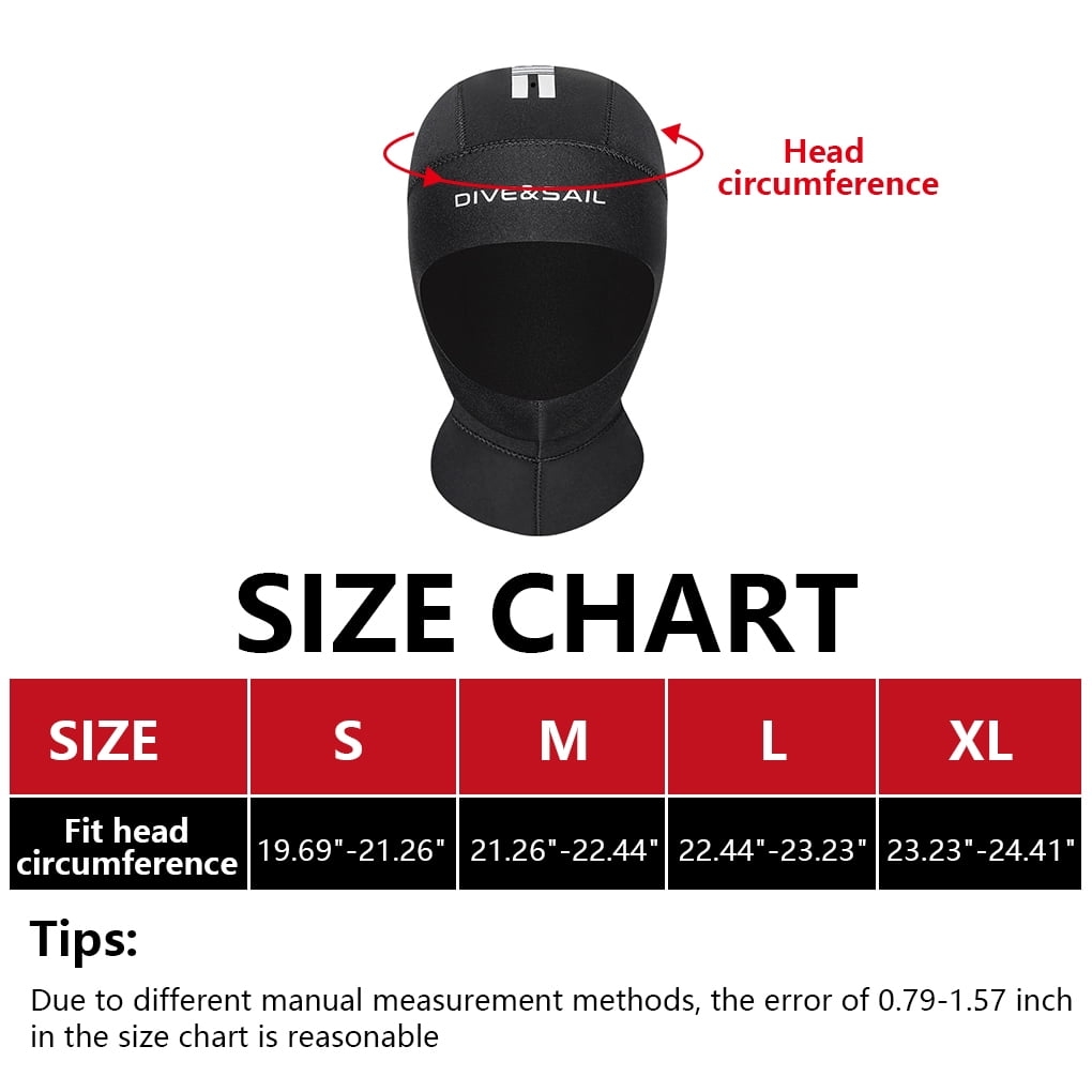 Ruiboury DIVE SAIL 3MM Diving Caps Thermal Diving Gear Windproof Hat Hood With Shoulder CR Super Elastic Swim Cap For Men XL Walmart Ca