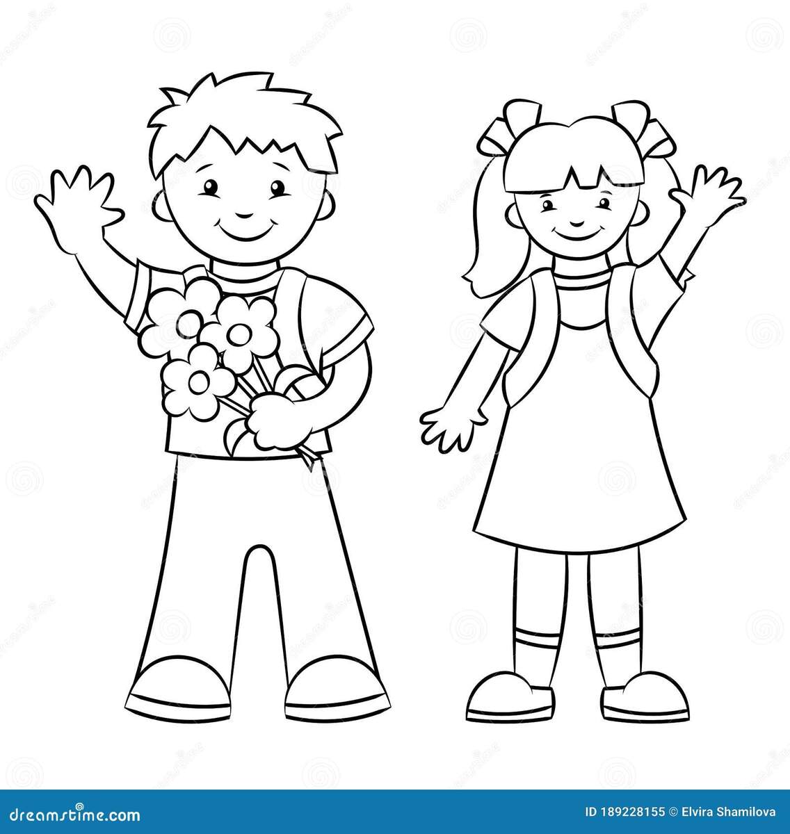Schoolboy And Schoolgirl Boy And Girl Coloring Book Page Stock Vector Illustration Of School Character 189228155 Schoolboy And Schoolgirl Boy And Girl Coloring Book Page Stock Vector Illustration Of School Character 189228155