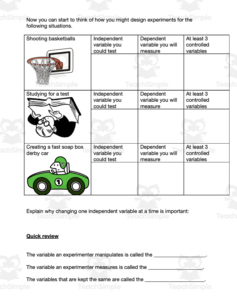 Quiz Worksheet Science With Independent Dependent Variables Study