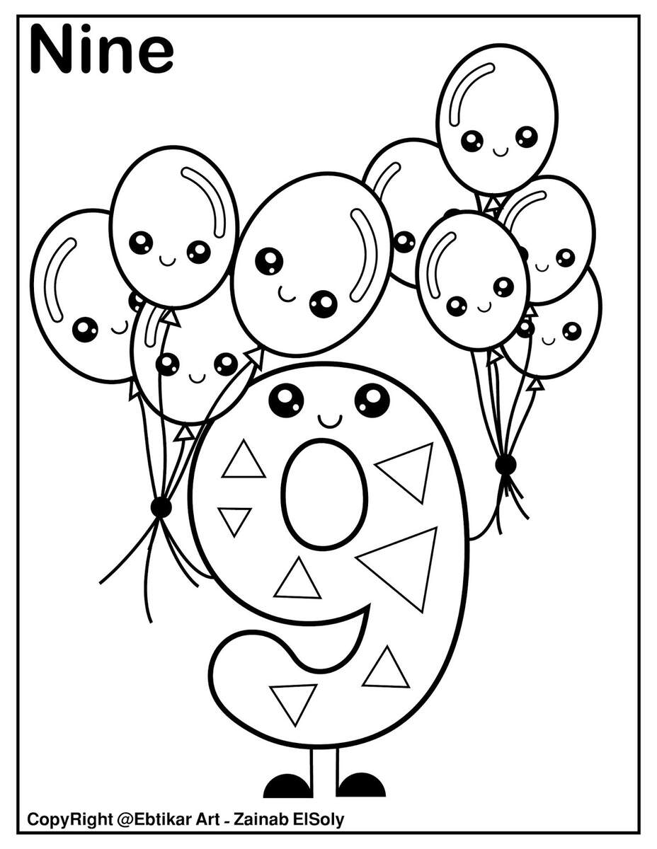 Set Of 123 Kawaii Coloring Pages