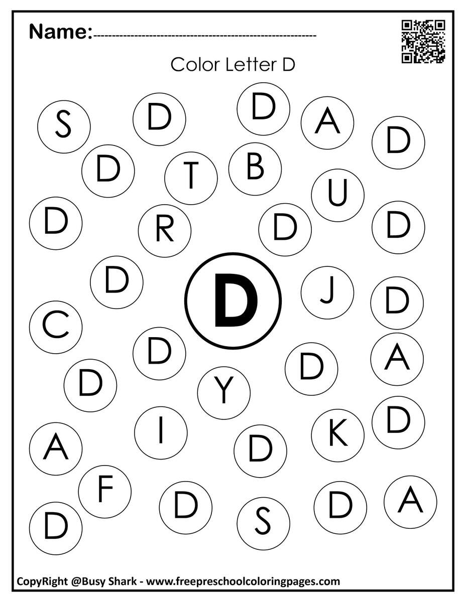 Set Of Letter D Dot Markers Coloring Pages Set Of Letter D Dot Markers Coloring Pages