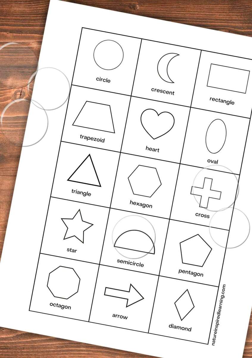 Shape Bingo Printable Nature Inspired Learning