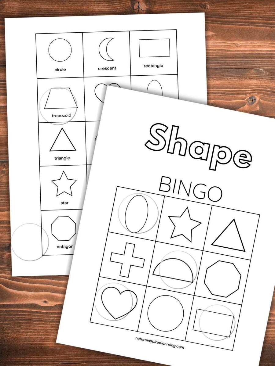 Shape Bingo Printable Nature Inspired Learning