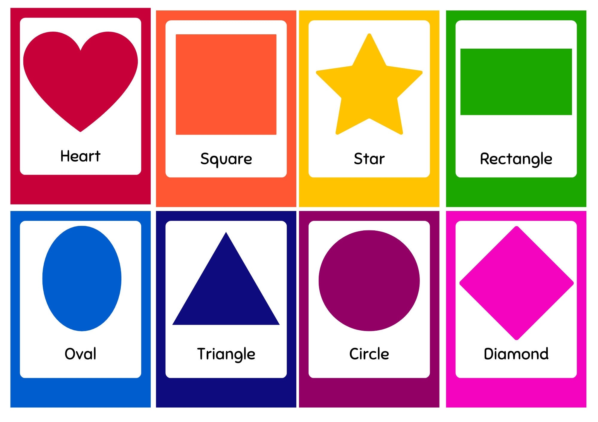 Shapes Flash Cards For Children Colorful Shapes Instant Download Printable Card Digital Educational Children Books Shapes For Kids Etsy Canada