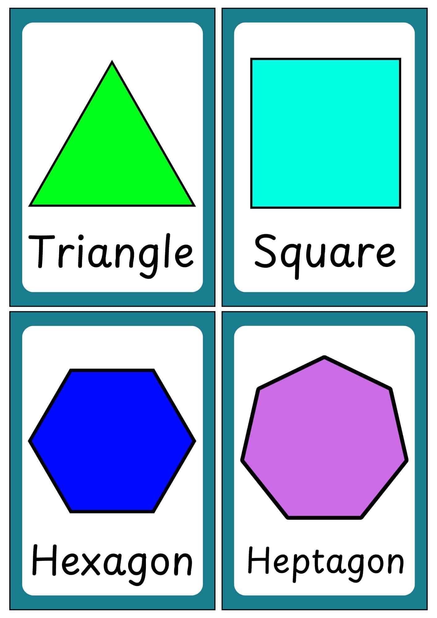 Shapes Flashcards 2D 3D Free Printables Teach Prints
